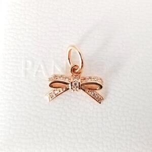 Authentic Pandora Rose Gold Bow CZ Charm Box #179